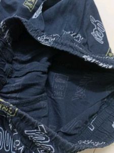 chic navy blue graphic pants