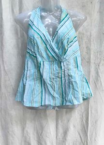 54209. Striped V-Neck Sleeveless Top
