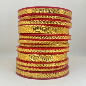 Red & Gold Bangles (Set of 6)