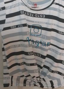 Stylish Striped T-Shirt with Knot Detail(L)