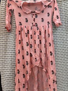 Stylish Pink Printed Kurta
