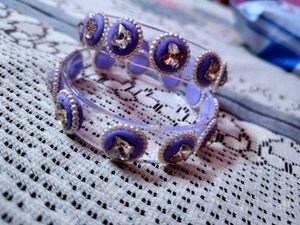 Sparkling Purple &amp; Pearl Bangles