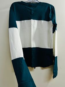 Green and white sweatshirt