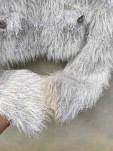 Fuzzy Grey Cropped Jacket