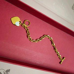 Chunky Gold Heart Locks Anti Tarnish Bracelet