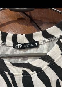 ZARA Zebra Print Crop Top
