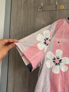 Floral Print Cold Shoulder Top