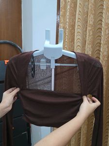 Nuon(Westside) Chic Brown Long Sleeve Cropped To