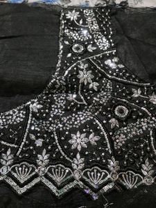 Ready To Wear Black Saree With Belt