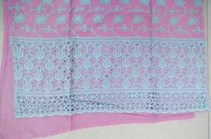 Pink Embroidered Cotton Kurta