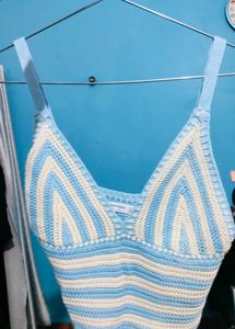 Crochet Striped Crop Top