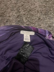 H&amp;M Purple Abstract Print One-Shoulder Cropped Tie