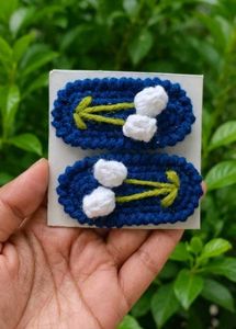 crochet embroidery tic tac hair clip