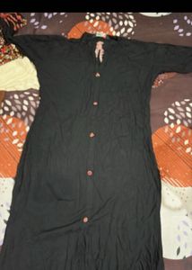 Black Button-Up Kurta