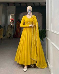 Elegant Yellow Anarkali Kurta Set
