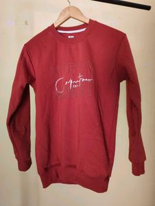 Brownish Maroon Graphic Sweatshirt