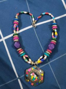 Boho Beaded Pendant Necklace