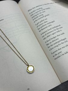 Elegant Roman Numeral Dual tone Pendant Necklace