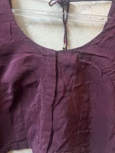 Deep Plum Short Sleeve Blouse