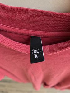 Washed Pink Mock Neck T-Shirt
