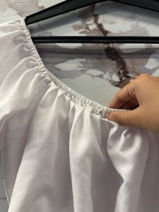 White Puff Off-Shoulder Crop Top, Bust- 36/38
