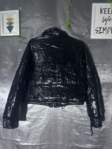 MANGO Shiny Black Puffer Jacket