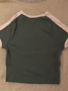 Vintage Style Olive Green Graphic Baby Tee