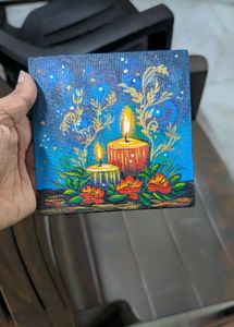 Mini candle hand-painted Art/ Painting