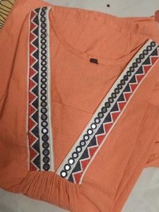 Orange Kurta Set with Pants