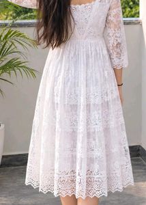 Premium White Net Kurti Set ✨