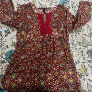 Boho Print Kurta Top