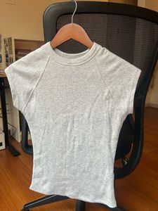 Comfy Grey Ribbed T-Shirt
