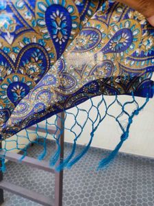Blue Printed Saree