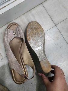 Womens Sparkly Bow Slingback Sandals