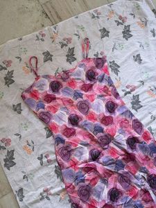 Floral Slip Dress with Slit