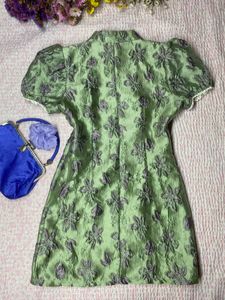 floral Jacquard Qipao Dress
