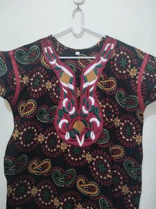 Black Kurta With Mango Prints And Embroidery