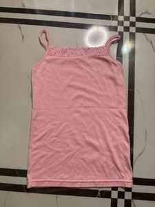 Pink Lace Trim Camisole Top