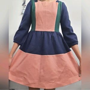 Color Block A Line Warm Dress