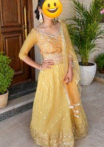 Yellow Embellished Lehenga Choli Set