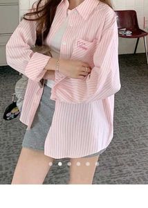 Pink Striped Oversized Shirt