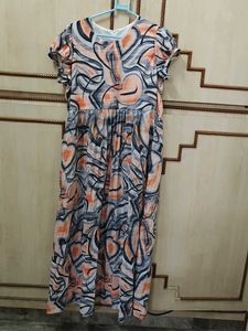 Abstract Print Maxi Dress