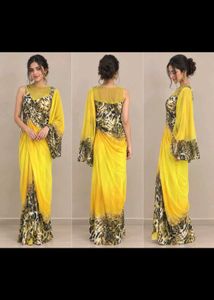 Stunning Yellow & Animal Print Gown