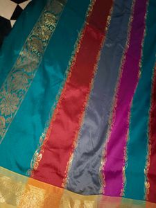 Multi Clr Pattu Saree