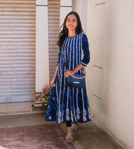 Stylish Blue Tie-Dye kurti