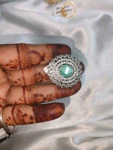 Cubic Zirconia American Diamond Silver Part Ring