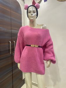Pink Oversized Knit Sweater