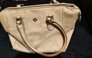 Stylish Taupe Faux Leather Handbag