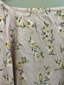 Floral Puff Sleeve Square Neck Top