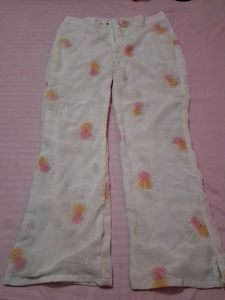 White Embroidered Flared Pants